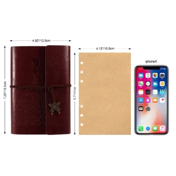 Leather Spiral Bound Vintage Notebook Travel Journal - Picture 4 of 6